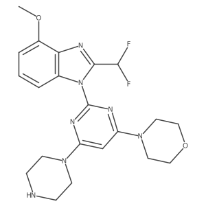 2-(difluoromethyl)-4-methoxy-1-[4-(4-morpholinyl)-6-(1-piperazinyl)-2-pyrimidinyl]-1H-benzimidazole结构式