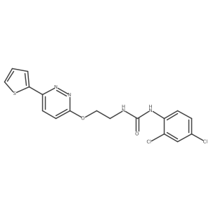 1-(2,4-Dichlorophenyl)-3-(2-((6-(thiophen-2-yl)pyridazin-3-yl)oxy)ethyl)urea结构式