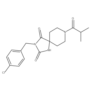 3-(4-Chlorobenzyl)-8-isobutyryl-1,3,8-triazaspiro[4.5]decane-2,4-dione Structure