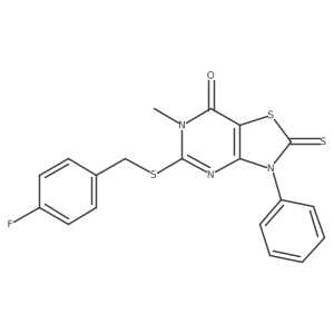 5-{[(4-fluorophenyl)methyl]sulfanyl}-6-methyl-3-phenyl-2-sulfanylidene-2H,3H,6H,7H-[1,3]thiazolo[4,5-d]pyrimidin-7-one Structure