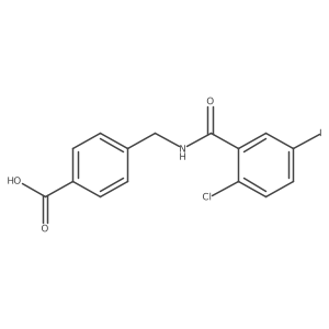 4-[[(2-Chloro-5-iodobenzoyl)amino]methyl]benzoic acid结构式