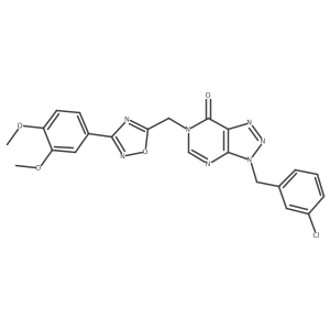 3-(3-chlorobenzyl)-6-{[3-(3,4-dimethoxyphenyl)-1,2,4-oxadiazol-5-yl]methyl}-3,6-dihydro-7H-[1,2,3]triazolo[4,5-d]pyrimidin-7-one Structure