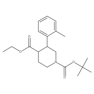 1-Tert-butyl 4-ethyl 3-(2-methylphenyl)piperidine-1,4-dicarboxylate结构式