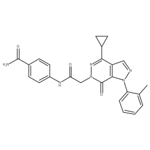 4-(2-(4-cyclopropyl-7-oxo-1-(o-tolyl)-1H-pyrazolo[3,4-d]pyridazin-6(7H)-yl)acetamido)benzamide结构式