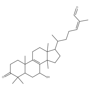 (E,6R)-6-[(5R,7R,10S,13R,14R,17R)-7-hydroxy-4,4,10,13,14-pentamethyl-3-oxo-1,2,5,6,7,11,12,15,16,17-decahydrocyclopenta[a]phenanthren-17-yl]-2-methylhept-2-enal结构式