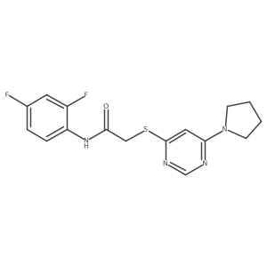 N-(2,4-difluorophenyl)-2-((6-(pyrrolidin-1-yl)pyrimidin-4-yl)thio)acetamide Structure