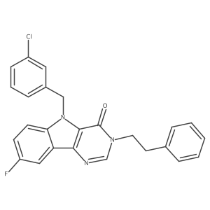5-(3-chlorobenzyl)-8-fluoro-3-phenethyl-3H-pyrimido[5,4-b]indol-4(5H)-one Structure
