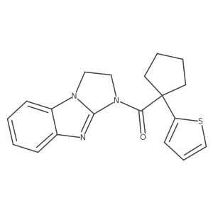 (2,3-dihydro-1H-benzo[d]imidazo[1,2-a]imidazol-1-yl)(1-(thiophen-2-yl)cyclopentyl)methanone结构式