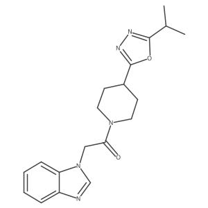 2-(1H-1,3-benzodiazol-1-yl)-1-{4-[5-(propan-2-yl)-1,3,4-oxadiazol-2-yl]piperidin-1-yl}ethan-1-one结构式