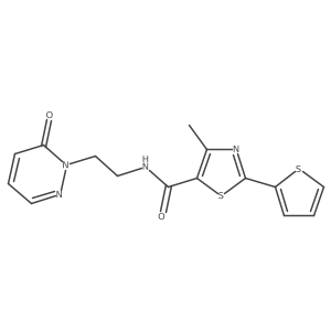 4-methyl-N-(2-(6-oxopyridazin-1(6H)-yl)ethyl)-2-(thiophen-2-yl)thiazole-5-carboxamide结构式