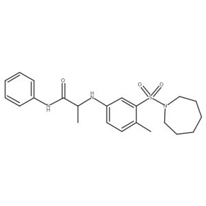 2-{[3-(azepane-1-sulfonyl)-4-methylphenyl]amino}-N-phenylpropanamide结构式