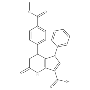 5-hydroxy-7-[4-(methoxycarbonyl)phenyl]-1-phenyl-6,7-dihydro-1H-pyrrolo[3,2-b]pyridine-3-carboxylic acid结构式