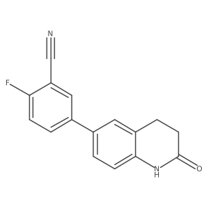 2-Fluoro-5-(2-oxo-1,2,3,4-tetrahydroquinolin-6-yl)benzonitrile结构式