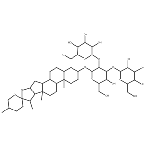 Smilagenin 3-O-beta-D-glucopyranosyl-(1->2)-[beta-D-glucopyranosyl-(1->3)]-beta-D-galactopyranoside Structure
