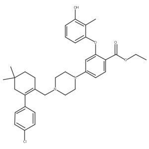 Ethyl 4-(4-((2-(4-chlorophenyl)-4,4-dimethylcyclohex-1-enyl)methyl)piperazin-1-yl)-2-(3-hydroxy-2-methylphenoxy)benzoate结构式