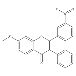 2,3-Dihydro-7-methoxy-2-(3-nitrophenyl)-3-phenyl-4H-1-benzopyran-4-one结构式