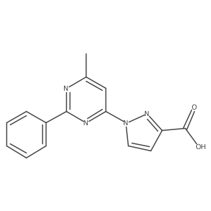 1-(6-Methyl-2-phenyl-4-pyrimidinyl)-1H-pyrazole-3-carboxylic acid Structure