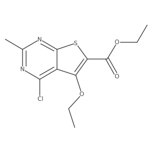 Ethyl 4-chloro-5-ethoxy-2-methylthieno[2,3-d]pyrimidine-6-carboxylate结构式