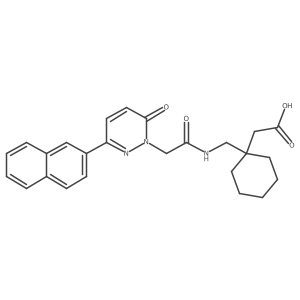 {1-[({[3-(naphthalen-2-yl)-6-oxopyridazin-1(6H)-yl]acetyl}amino)methyl]cyclohexyl}acetic acid结构式
