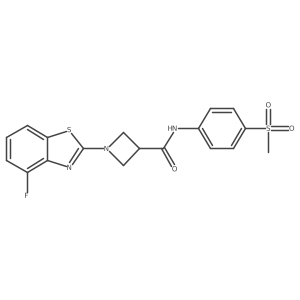 1-(4-fluorobenzo[d]thiazol-2-yl)-N-(4-(methylsulfonyl)phenyl)azetidine-3-carboxamide结构式