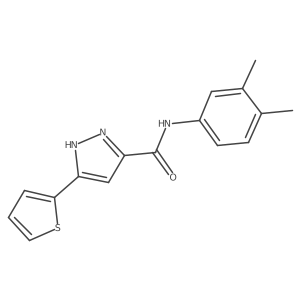 N-(3,4-dimethylphenyl)-5-(thiophen-2-yl)-1H-pyrazole-3-carboxamide Structure