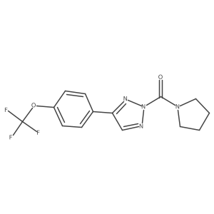 Pyrrolidin-1-yl(4-(4-(trifluoromethoxy)phenyl)-2H-1,2,3-triazol-2-yl)methanone结构式