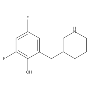 2,4-Difluoro-6-[(piperidin-3-yl)methyl]phenol Structure