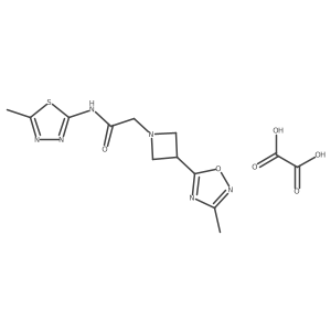 2-(3-(3-methyl-1,2,4-oxadiazol-5-yl)azetidin-1-yl)-N-(5-methyl-1,3,4-thiadiazol-2-yl)acetamide oxalate结构式