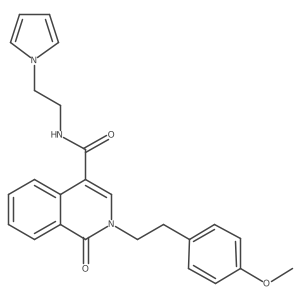 2-[2-(4-methoxyphenyl)ethyl]-1-oxo-N-[2-(1H-pyrrol-1-yl)ethyl]-1,2-dihydroisoquinoline-4-carboxamide结构式
