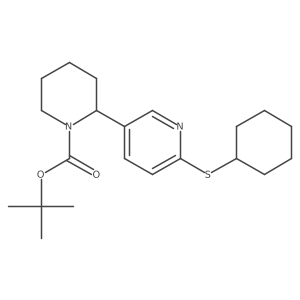 tert-Butyl 2-(6-(cyclohexylthio)pyridin-3-yl)piperidine-1-carboxylate Structure