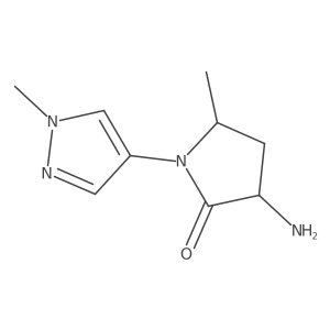 3-amino-5-methyl-1-(1-methyl-1H-pyrazol-4-yl)pyrrolidin-2-one结构式