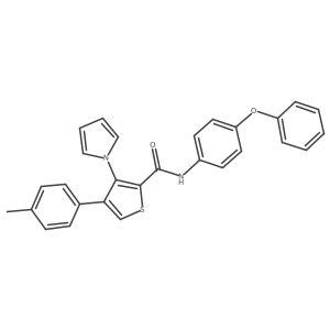 4-(4-methylphenyl)-N-(4-phenoxyphenyl)-3-(1H-pyrrol-1-yl)thiophene-2-carboxamide Structure