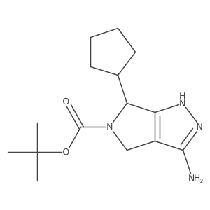 Tert-butyl 3-amino-6-cyclopentyl-4,6-dihydropyrrolo[3,4-C]pyrazole-5(1H)-carboxylate结构式