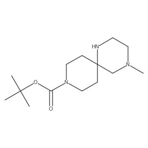 tert-Butyl 4-methyl-1,4,9-triazaspiro[5.5]undecane-9-carboxylate结构式