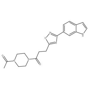1-(4-acetylpiperazin-1-yl)-3-[3-(1H-indol-6-yl)-1,2,4-oxadiazol-5-yl]propan-1-one结构式