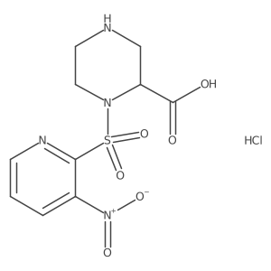 1-((3-Nitropyridin-2-yl)sulfonyl)piperazine-2-carboxylic acid hydrochloride Structure