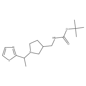 Tert-butyl ((1-(1-(thiazol-2-yl)ethyl)pyrrolidin-3-yl)methyl)carbamate结构式