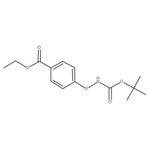 Benzoic acid, 4-[[[(1,1-dimethylethoxy)carbonyl]amino]oxy]-, ethyl ester Structure