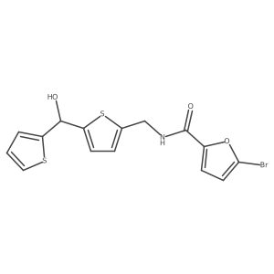 5-bromo-N-((5-(hydroxy(thiophen-2-yl)methyl)thiophen-2-yl)methyl)furan-2-carboxamide结构式