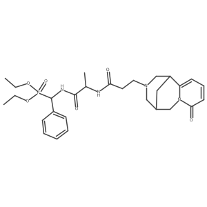 Cytisine, 12-[2-[[1-[(I+/--phosphonobenzyl)carbamoyl]ethyl]carbamoyl]ethyl]-, diethyl ester Structure