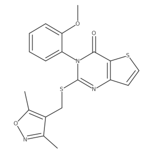 2-(((3,5-dimethylisoxazol-4-yl)methyl)thio)-3-(2-methoxyphenyl)thieno[3,2-d]pyrimidin-4(3H)-one结构式