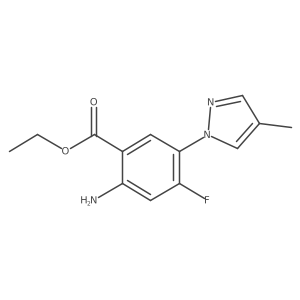 ethyl 2-amino-4-fluoro-5-(4-methyl-1H-pyrazol-1-yl)benzoate结构式