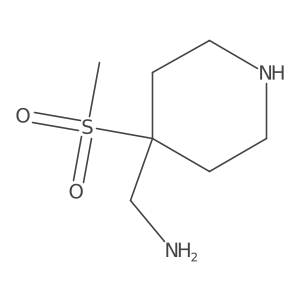 1-(4-Methanesulfonylpiperidin-4-yl)methanamine结构式