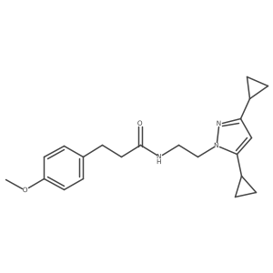 N-(2-(3,5-dicyclopropyl-1H-pyrazol-1-yl)ethyl)-3-(4-methoxyphenyl)propanamide Structure