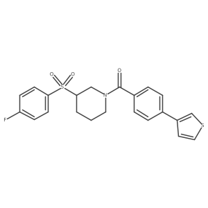 (3-((4-Fluorophenyl)sulfonyl)piperidin-1-yl)(4-(thiophen-3-yl)phenyl)methanone结构式