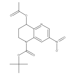 Tert-butyl 4-acetoxy-7-nitro-3,4-dihydro-1,5-naphthyridine-1(2h)-carboxylate Structure