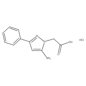 2-(5-amino-3-phenyl-1H-pyrazol-1-yl)acetic acid hydrochloride结构式
