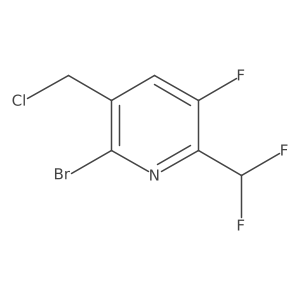 2-Bromo-3-(chloromethyl)-6-(difluoromethyl)-5-fluoropyridine Structure