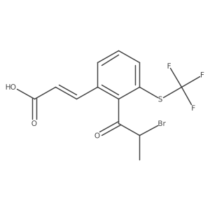 2-(2-Bromopropanoyl)-3-(trifluoromethylthio)cinnamic acid Structure