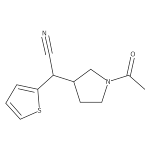 3-Pyrrolidineacetonitrile, 1-acetyl-alpha-2-thienyl- Structure